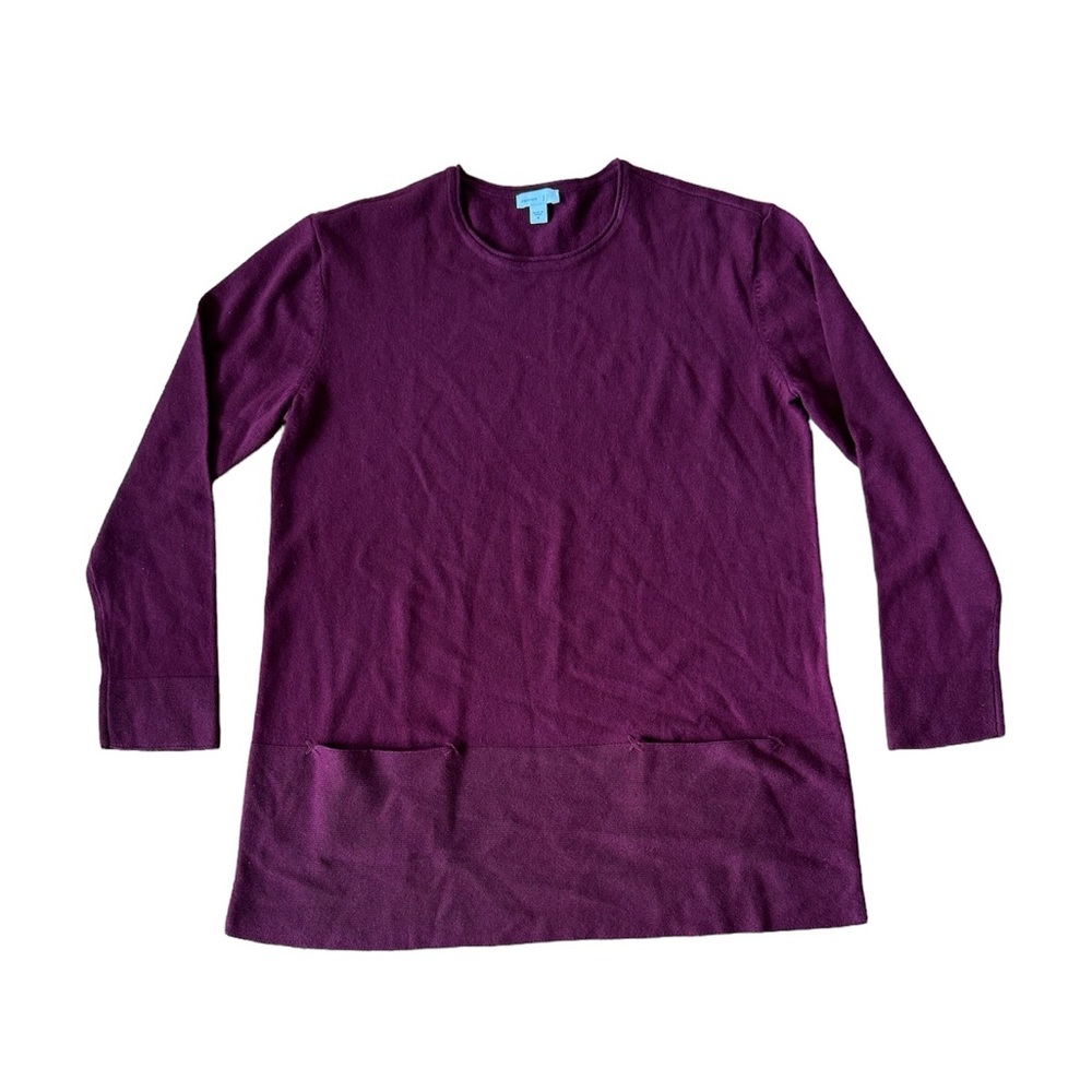 J. Jill Women's Crew Neck CASHMERE Sweater - Plum